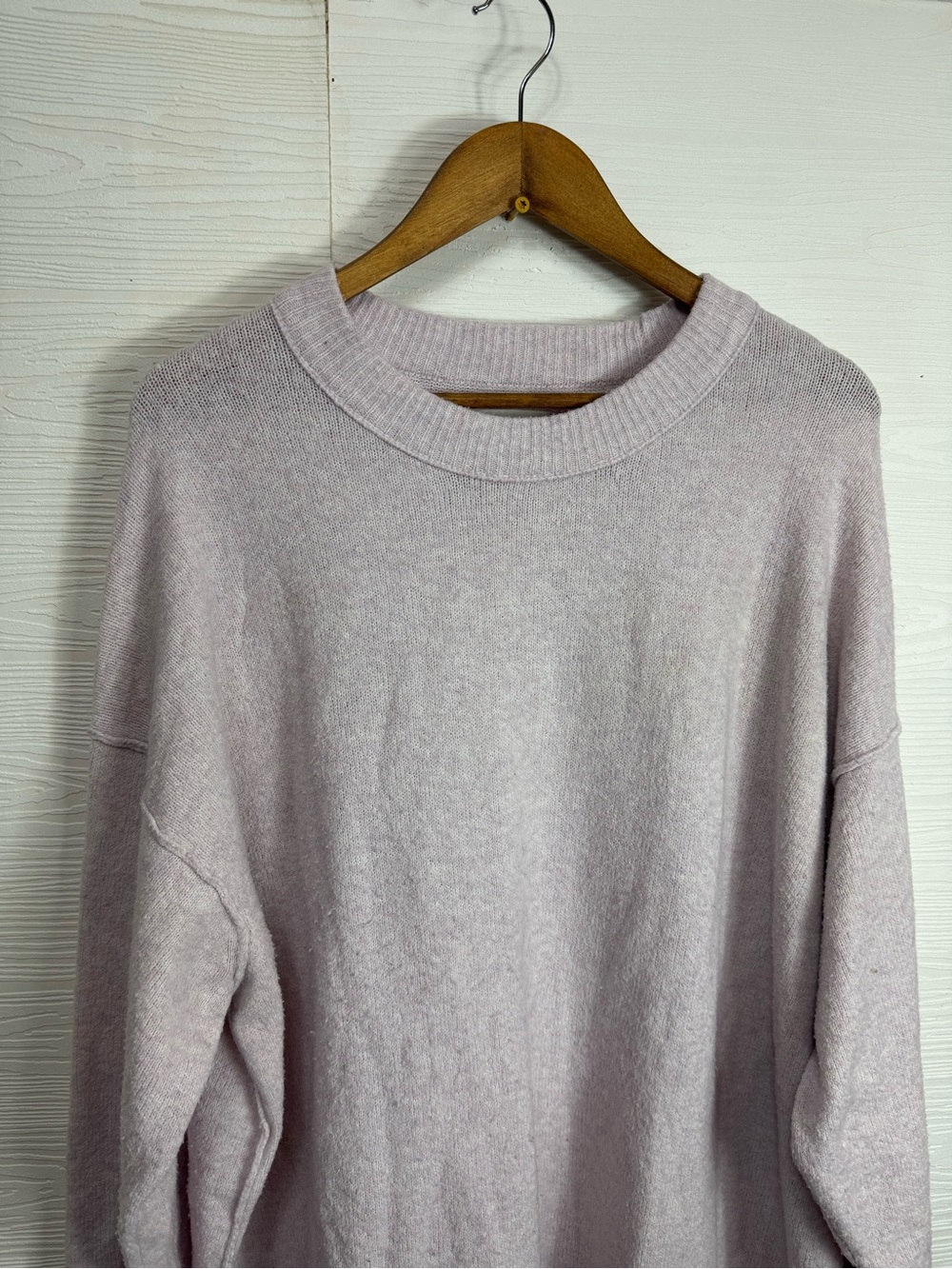 Aerie Oversized Soft Lilac Crewneck Sweater Large - Picture 5 of 9